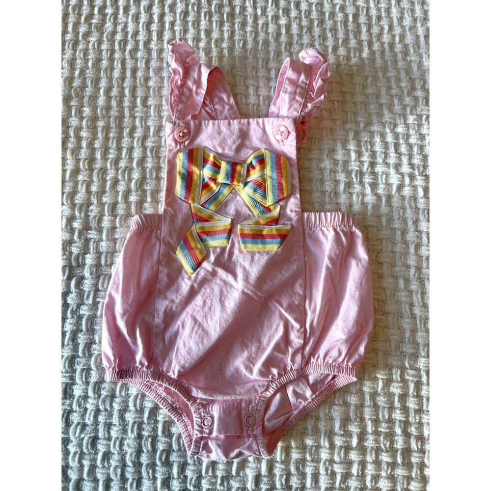 First Impressions Pink Bow Romper